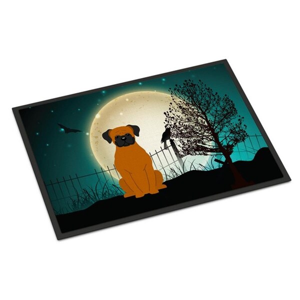 Carolines Treasures Halloween Scary Fawn Boxer Indoor or Outdoor Mat, 24 x 0.25 x 36 in. BB2305JMAT - main